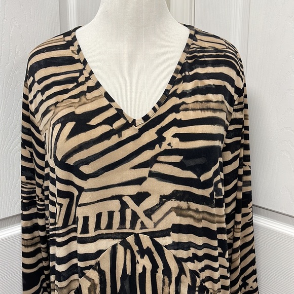 Nina Leonard V-Neck Pullover Animal Print Dress 3X - Picture 2 of 10